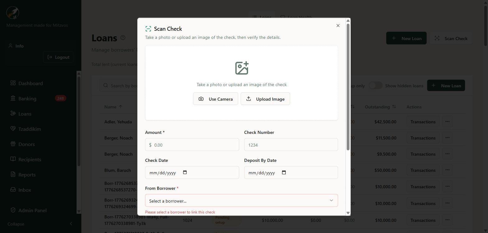 Scan check modal